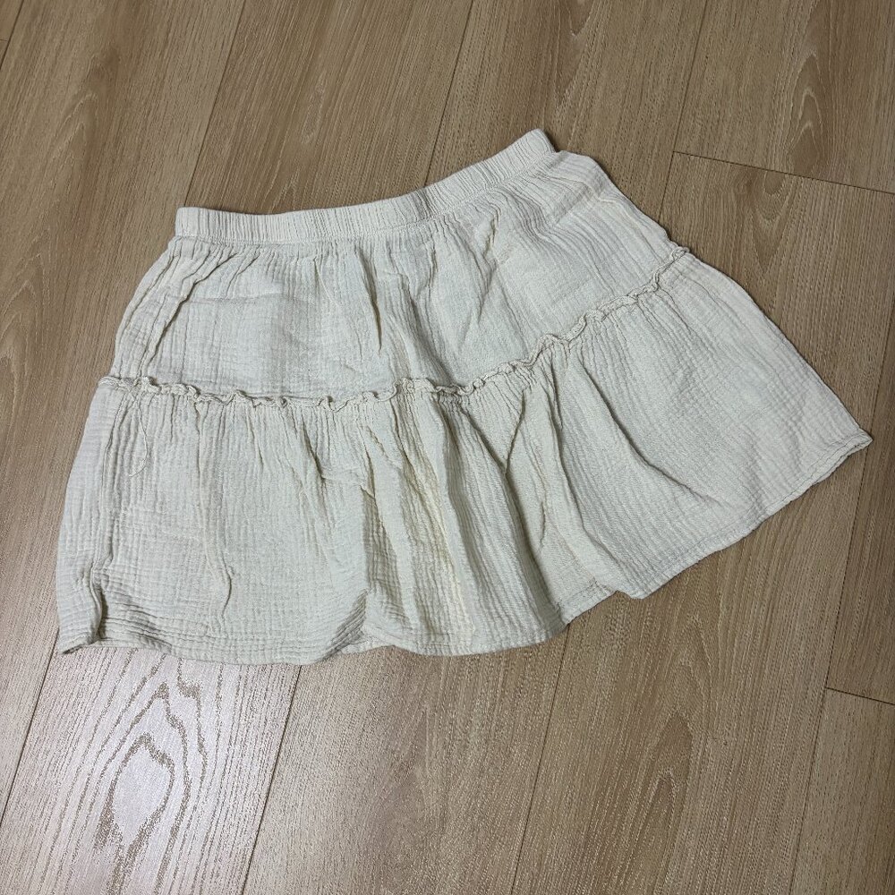 Industry Republic Clothing Size Small Tiered Mini Skirt Cream BOHO Cottagecore